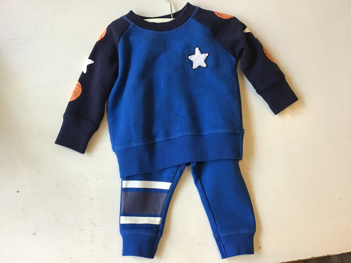 Little Mish BBall Cobalt Sweat Suit