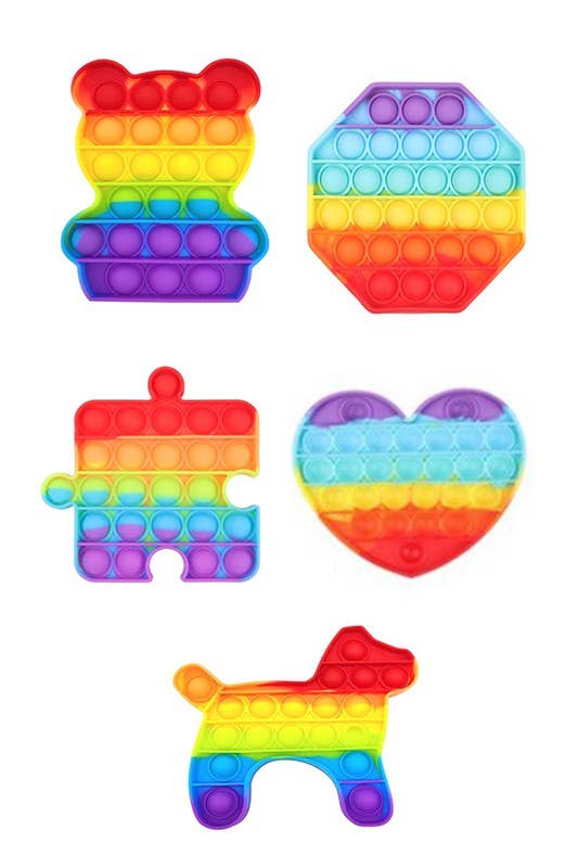 Assorted Rainbow Push Pop Bubble Fidget Toy