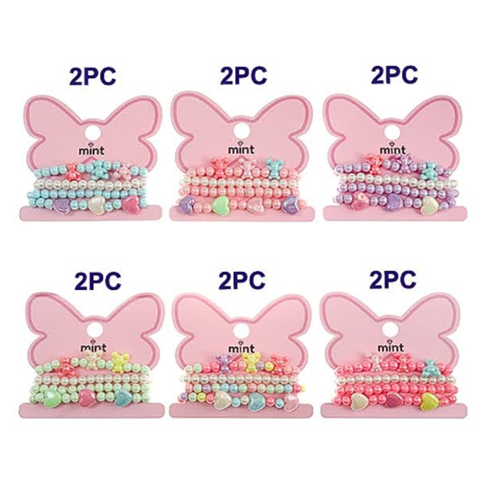Heart Bead Stretch Bracelet Set