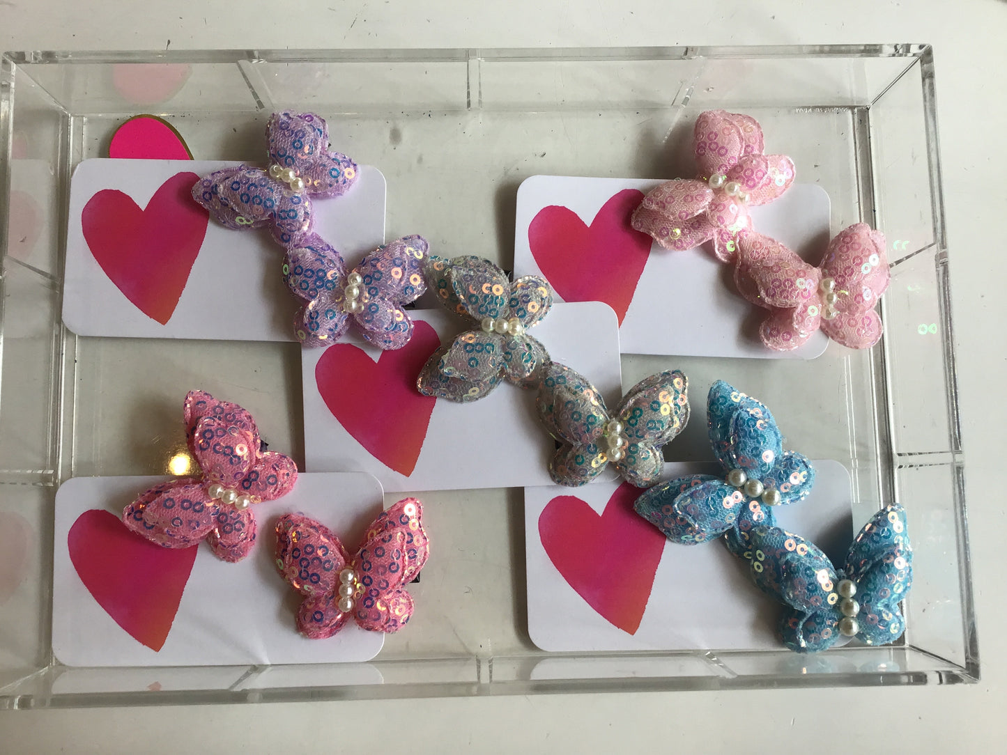 Sparkly Sequin Butterfly Hair Clip Set
