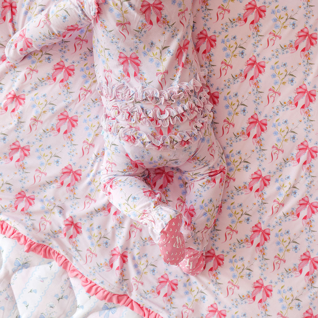 Posh Peanut Harriet Footie Ruffled Zippered Onesie