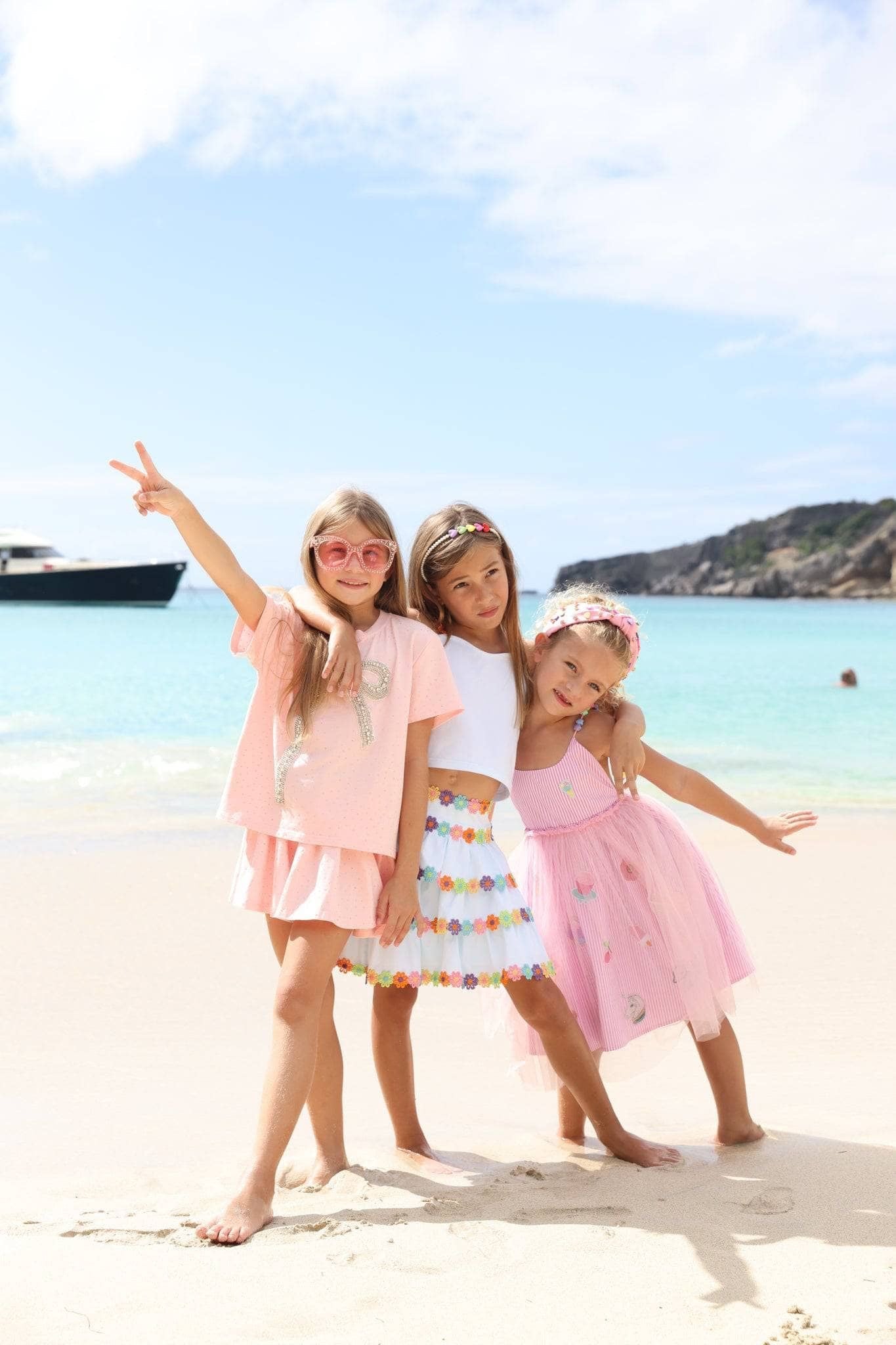 Pink Crystal Bow Short Set