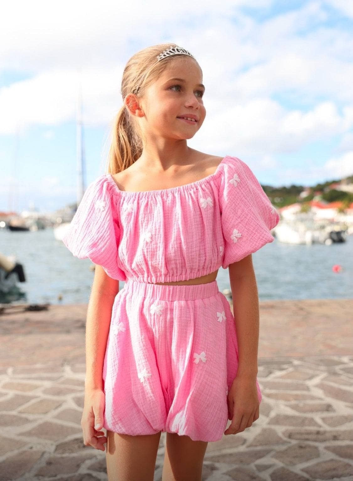 Pink Hailey Bow Bubble Set