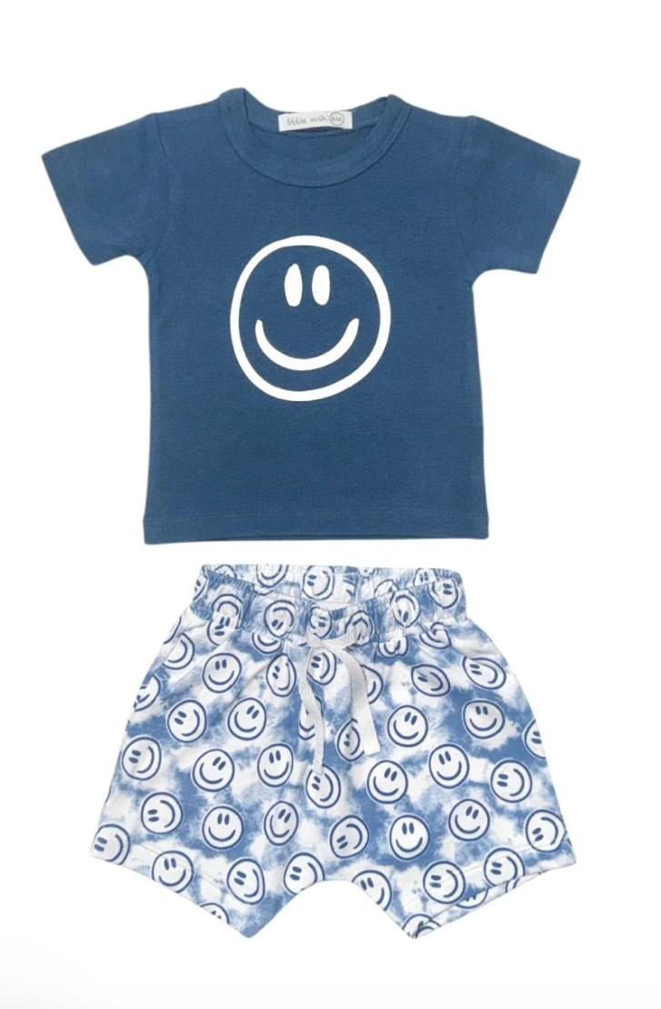 Smiley Face Tee and Shorts Set
