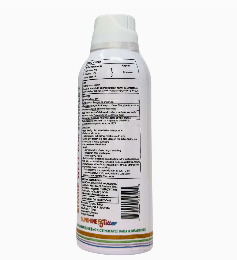 Sunshine & Glitter Sparkle Shimmer Sport Spf 50 Mist