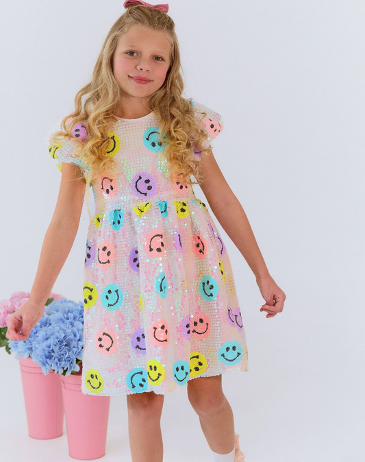 Lola Smiley Sequin Emoji Dress