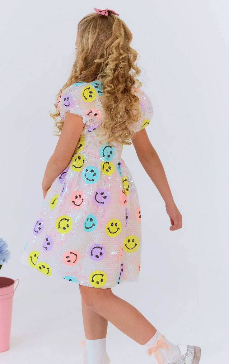 Lola Smiley Sequin Emoji Dress