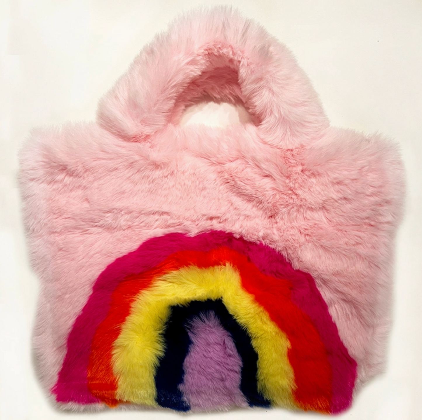 Faux Fur Rainbow Tote