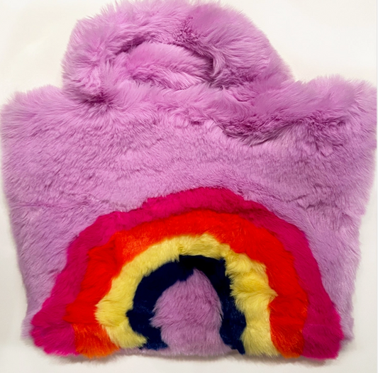 Faux Fur Rainbow Tote
