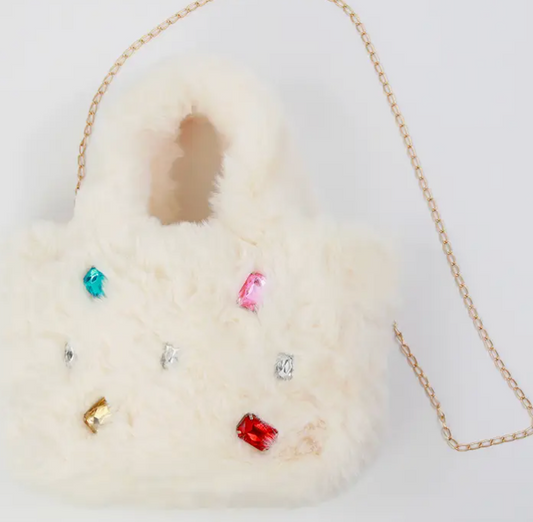 Faux Fur Jewel Purse