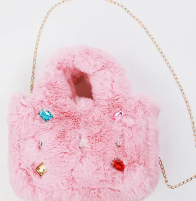 Faux Fur Jewel Purse