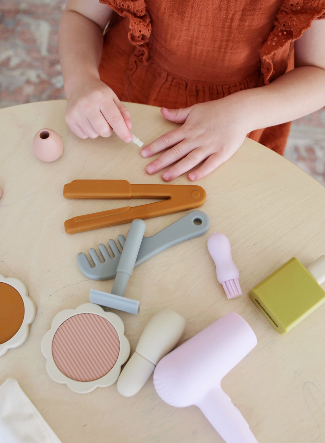 Silicone Hair & Makeup Play Set