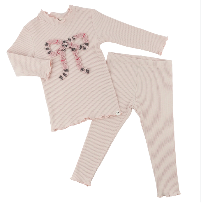 oh baby! Pink Tartan Ruffle Bow Set