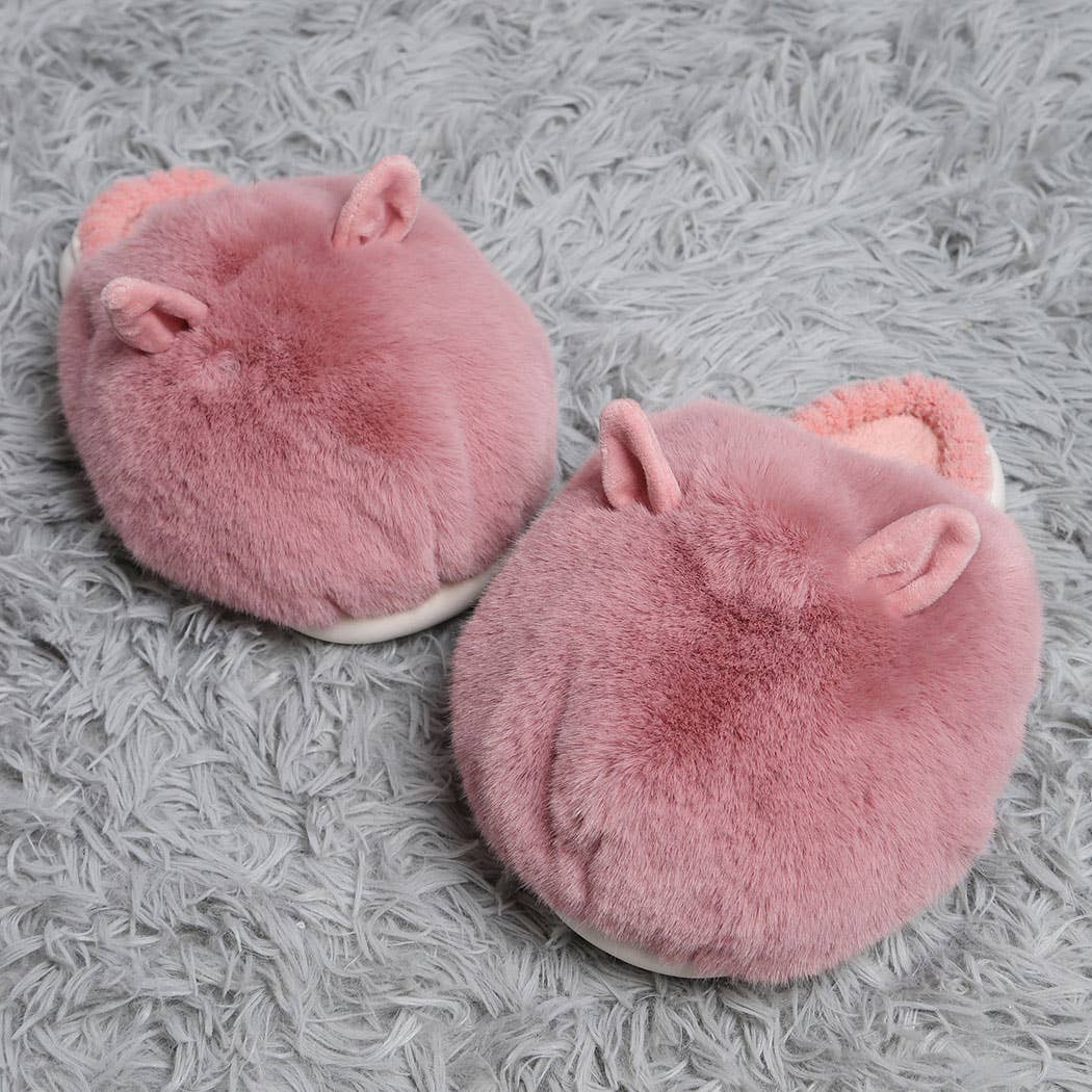 Oversized Faux Fur Bunny Slippers