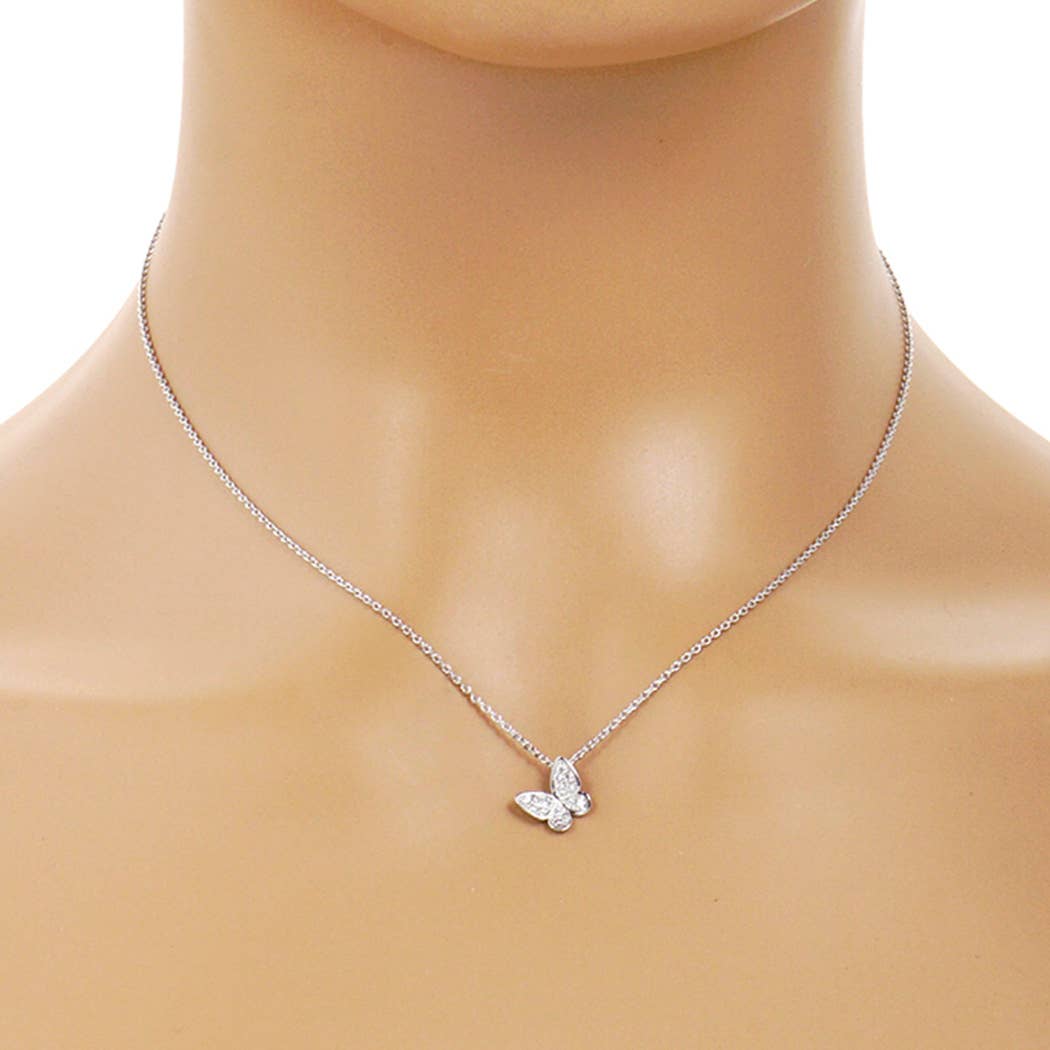 CZ Gold-Dipped Butterfly Necklace