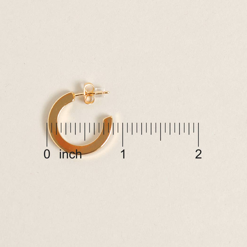 14K Gold Dipped Post Hoop Earrings