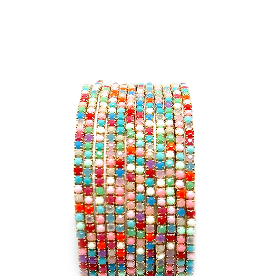 12 Layer Strand Stretch Crystal Stone Bracelets