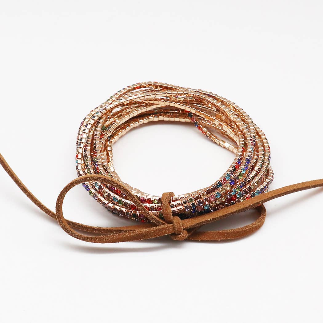 12 Layer Strand Stretch Crystal Stone Bracelets