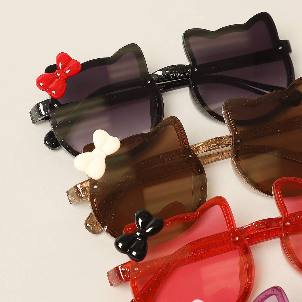 Cat Bow Glitter Sunglasses