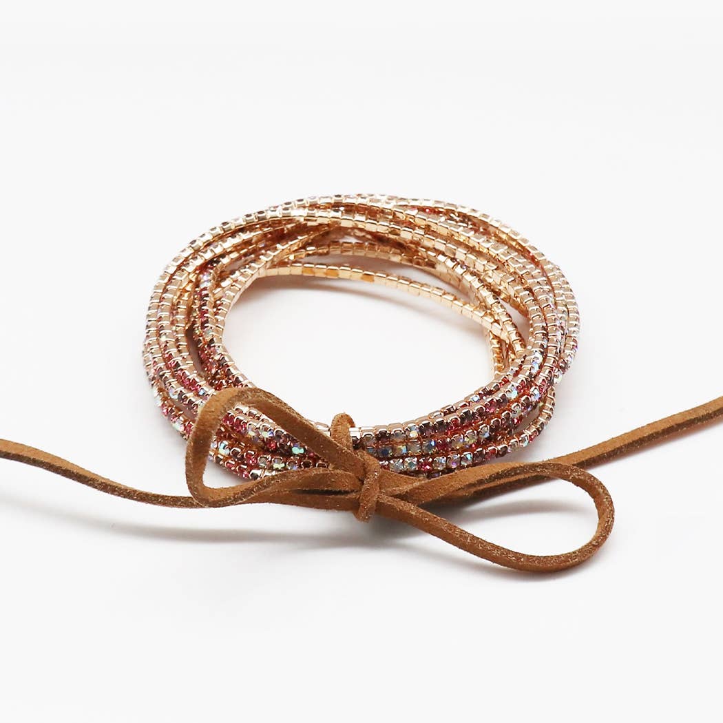 12 Layer Strand Stretch Crystal Stone Bracelets