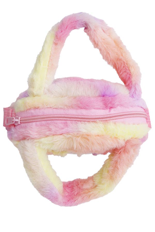 Unicorn Pastel Faux Fur Crossbody Bag