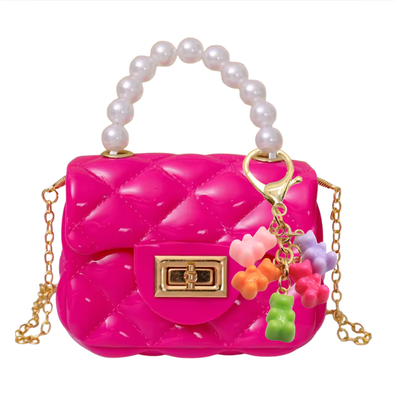 Gummy Bear Bag Charm Mini Jelly Purse Crossbody Gold Chain