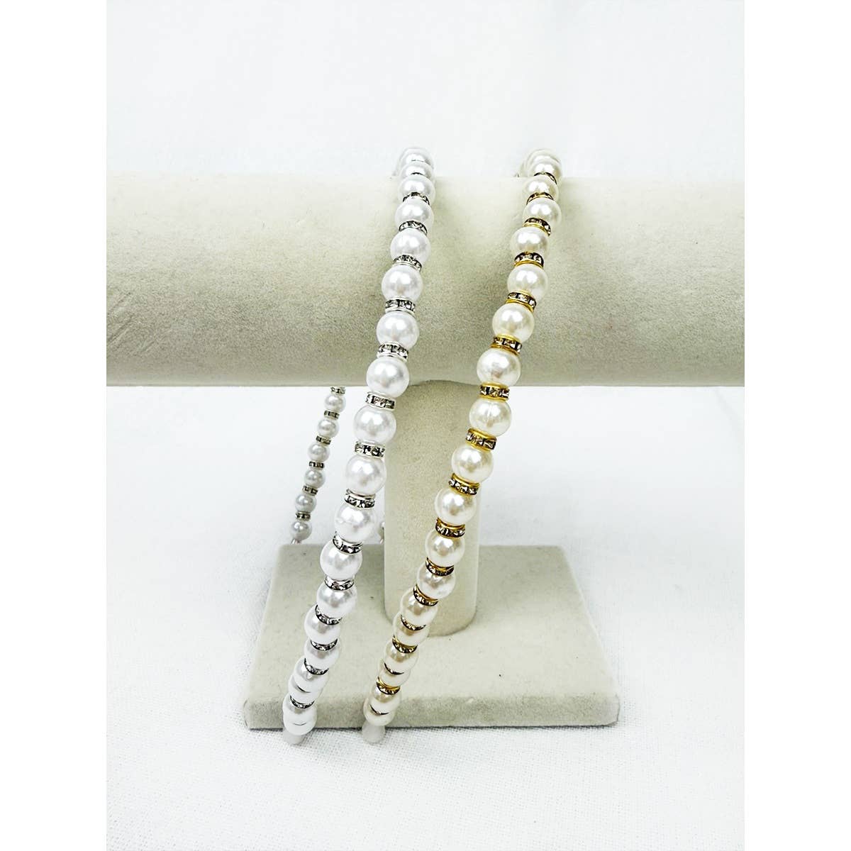 White and Ivory Shiny Pearl Headband