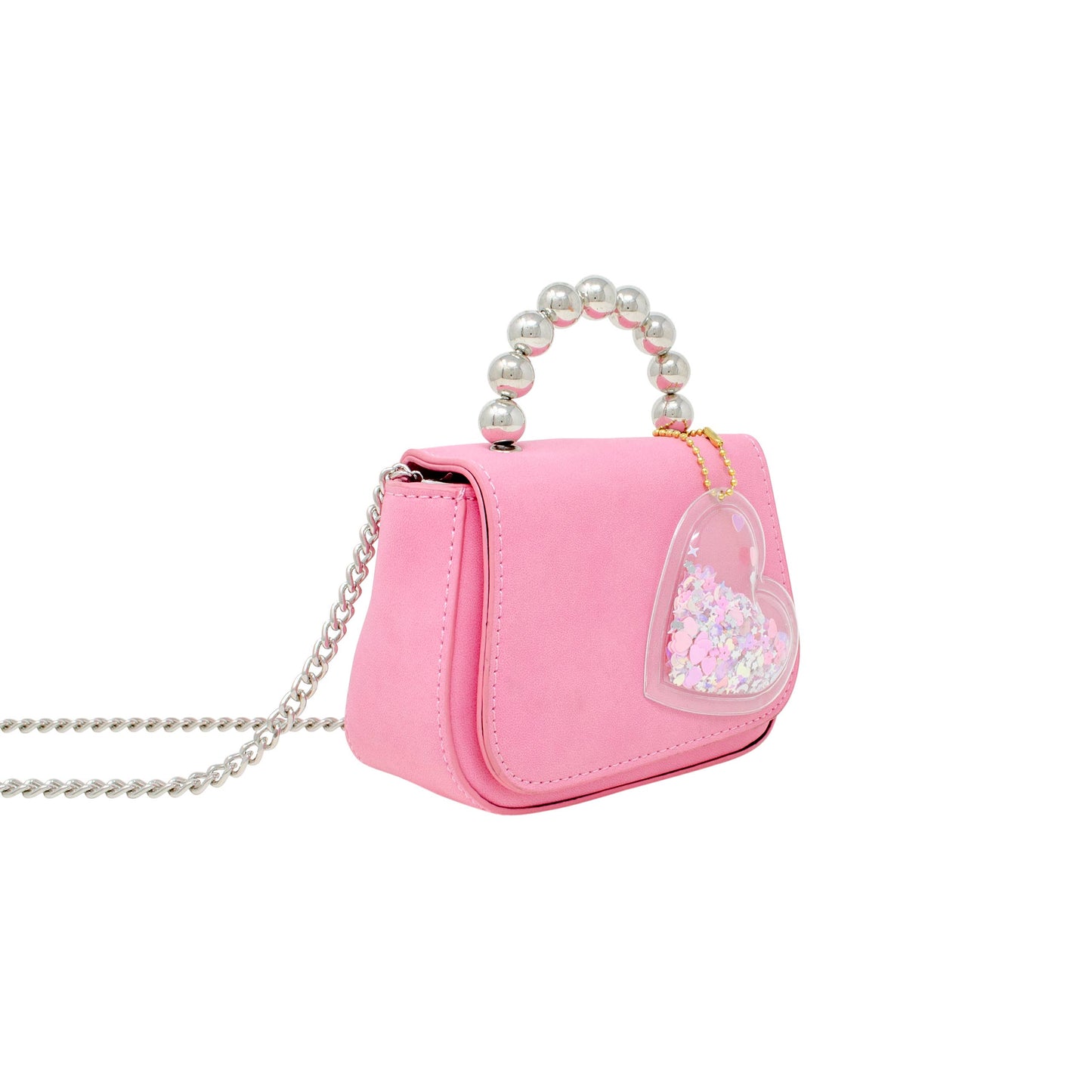 Tiny Metal Pearl Handle Heart Bag