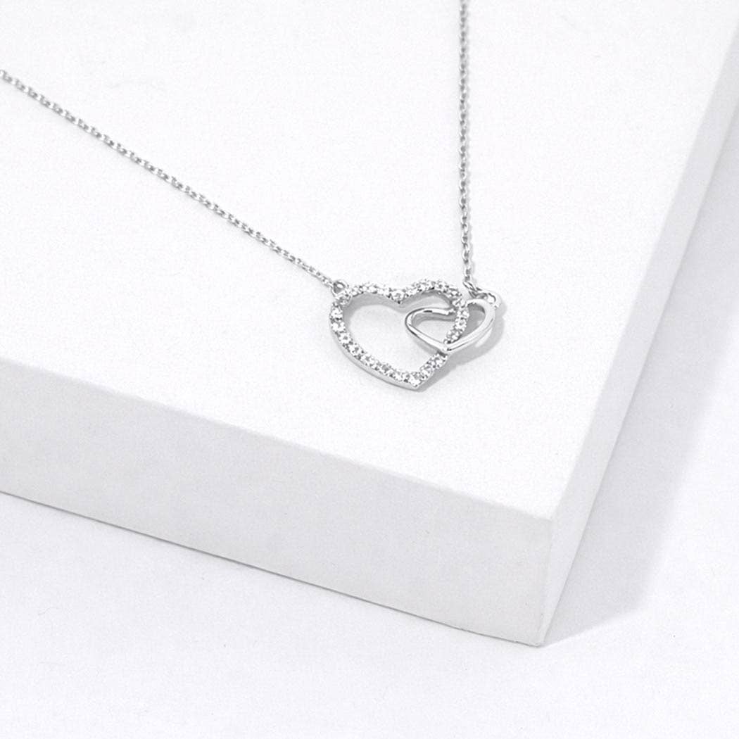 Gold-Dipped Double Heart Necklace