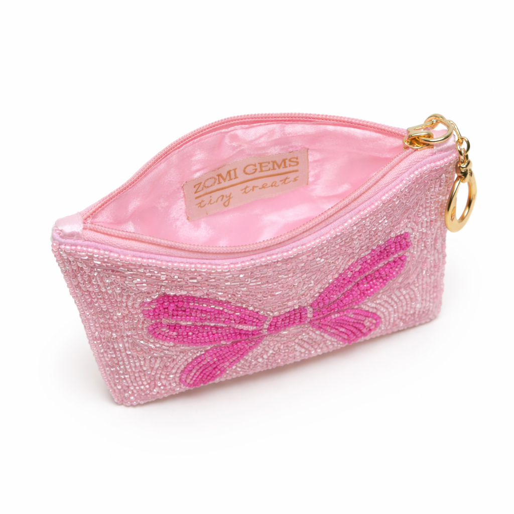 Beaded Zip Pouch Wallet