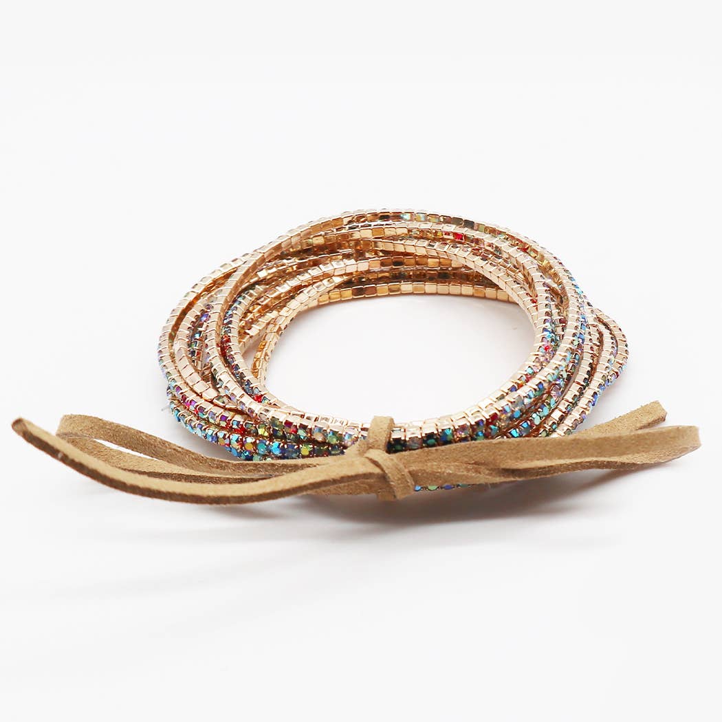 12 Layer Strand Stretch Crystal Stone Bracelets