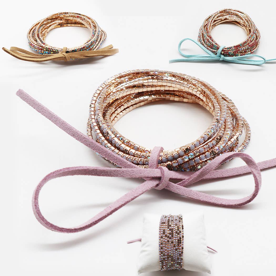 12 Layer Strand Stretch Crystal Stone Bracelets