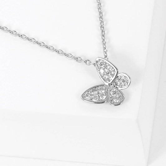 CZ Gold-Dipped Butterfly Necklace