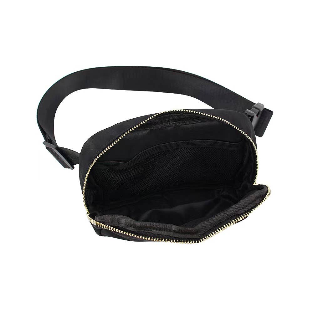 Varsity Collection Black Fanny Waist Pack Belt Bag