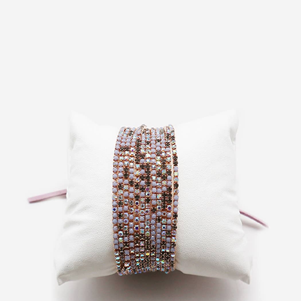 12 Layer Strand Stretch Crystal Stone Bracelets