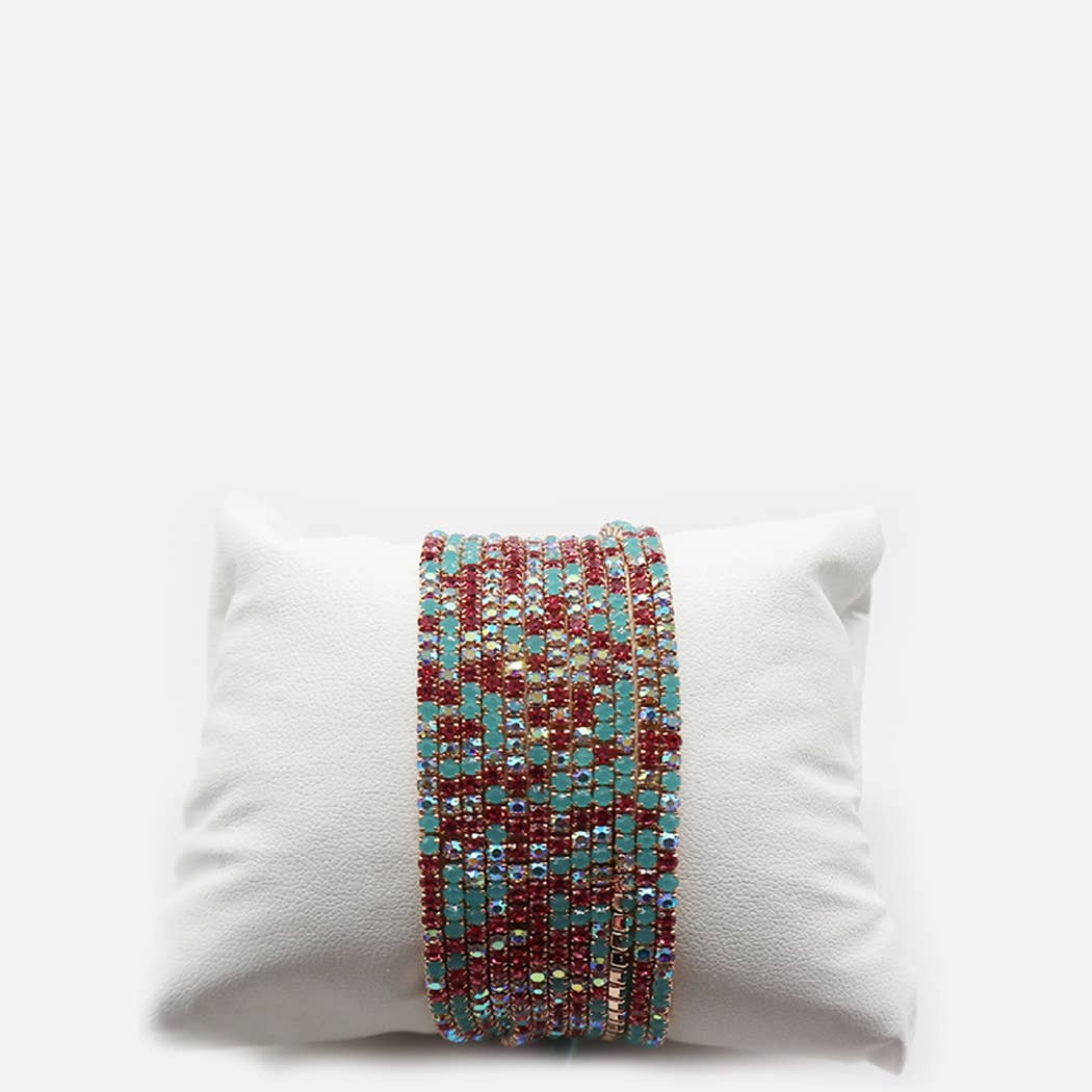 12 Layer Strand Stretch Crystal Stone Bracelets