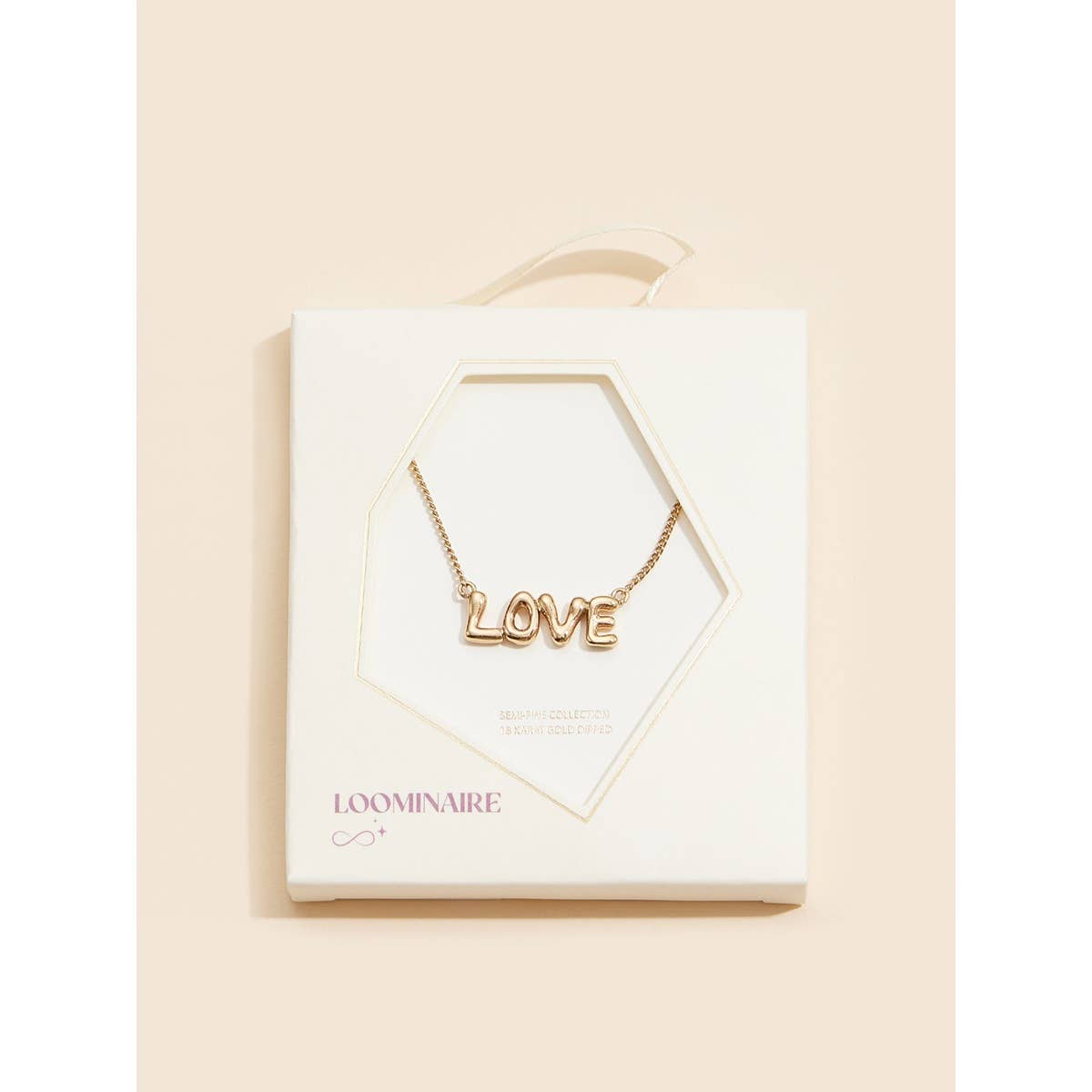LOVE 18K Gold Dipped Balloon Necklace