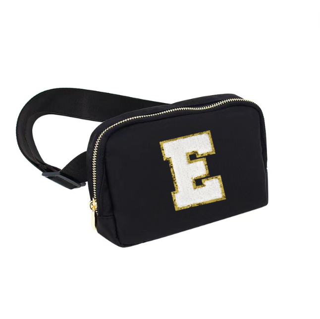 Varsity Collection Black Fanny Waist Pack Belt Bag