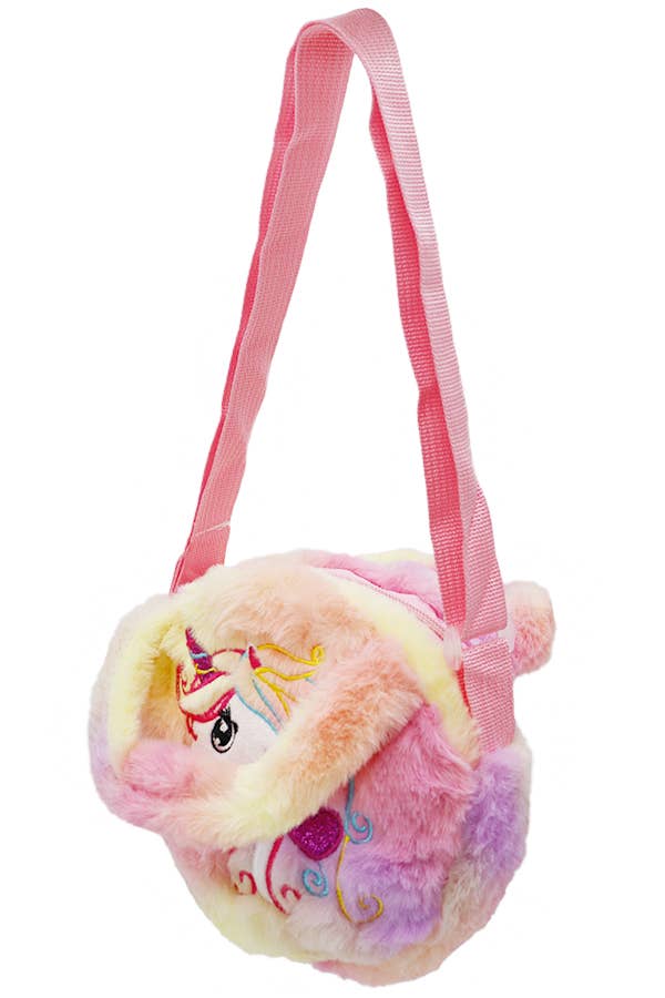 Unicorn Pastel Faux Fur Crossbody Bag