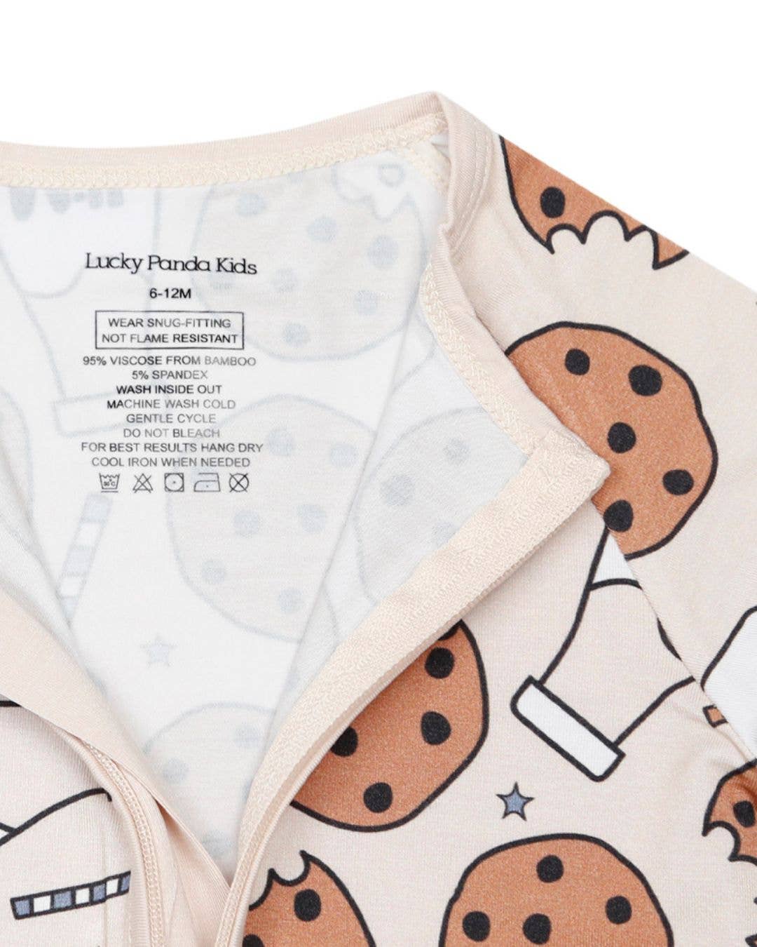 Lucky Panda Kids Bamboo Baby Zip Romper | Milk & Cookies