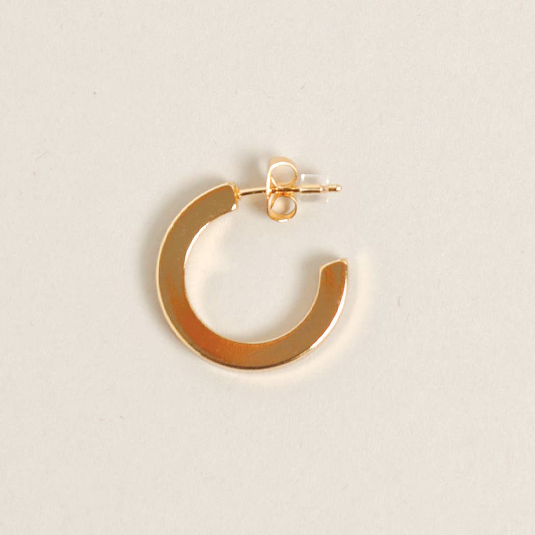 14K Gold Dipped Post Hoop Earrings