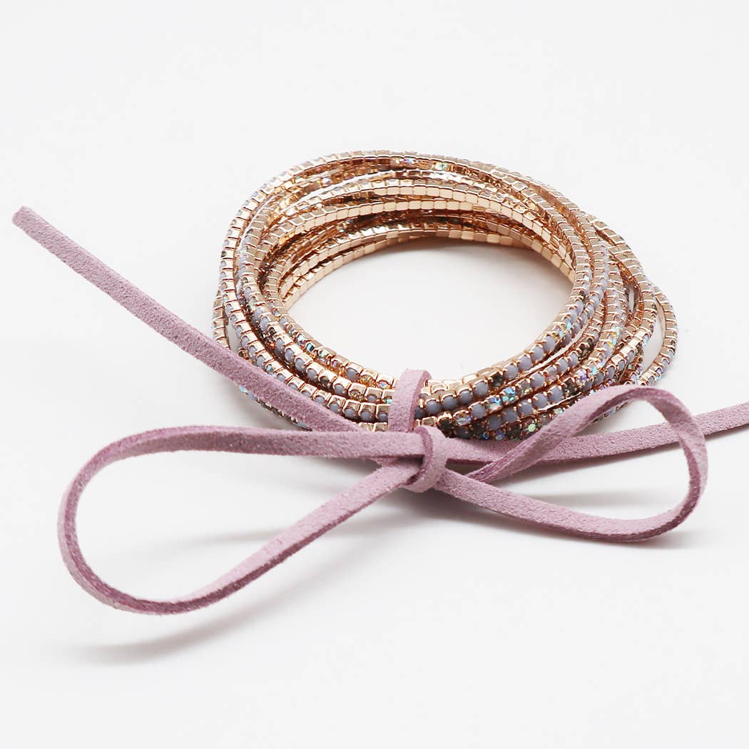 12 Layer Strand Stretch Crystal Stone Bracelets