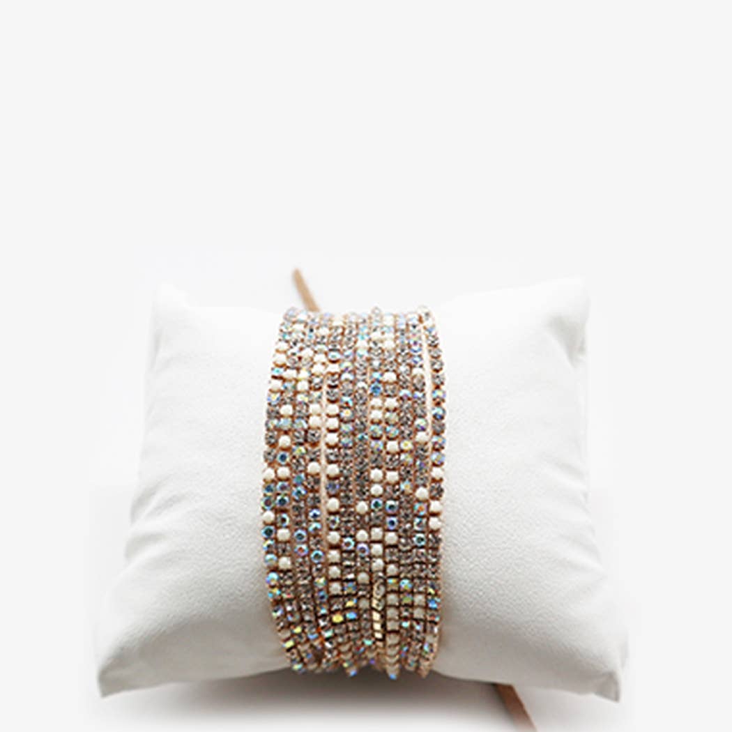 12 Layer Strand Stretch Crystal Stone Bracelets