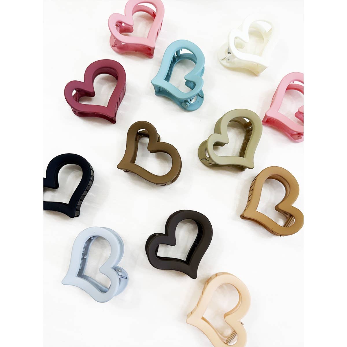Heart Matte Heart Hair Claw Clip