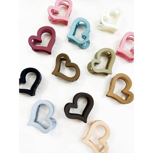 Heart Matte Heart Hair Claw Clip