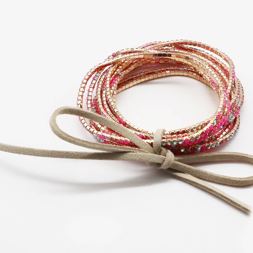 12 Layer Strand Stretch Crystal Stone Bracelets