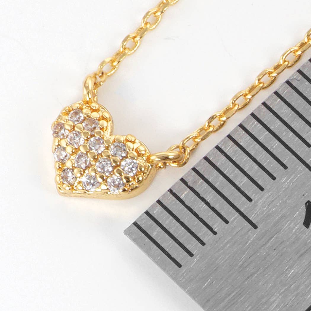 Gold-Dipped CZ Heart Necklace
