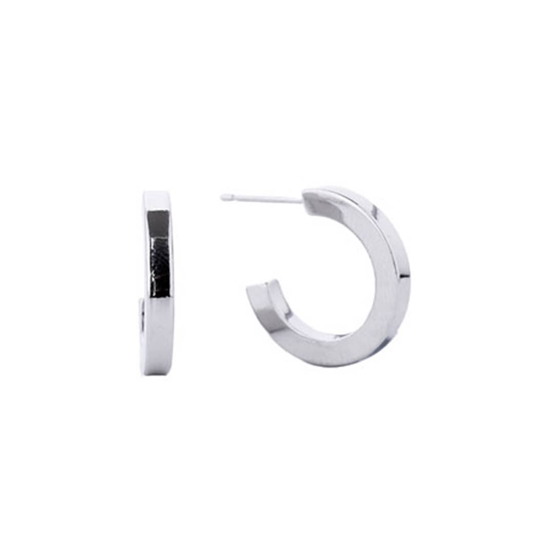 14K Gold Dipped Post Hoop Earrings