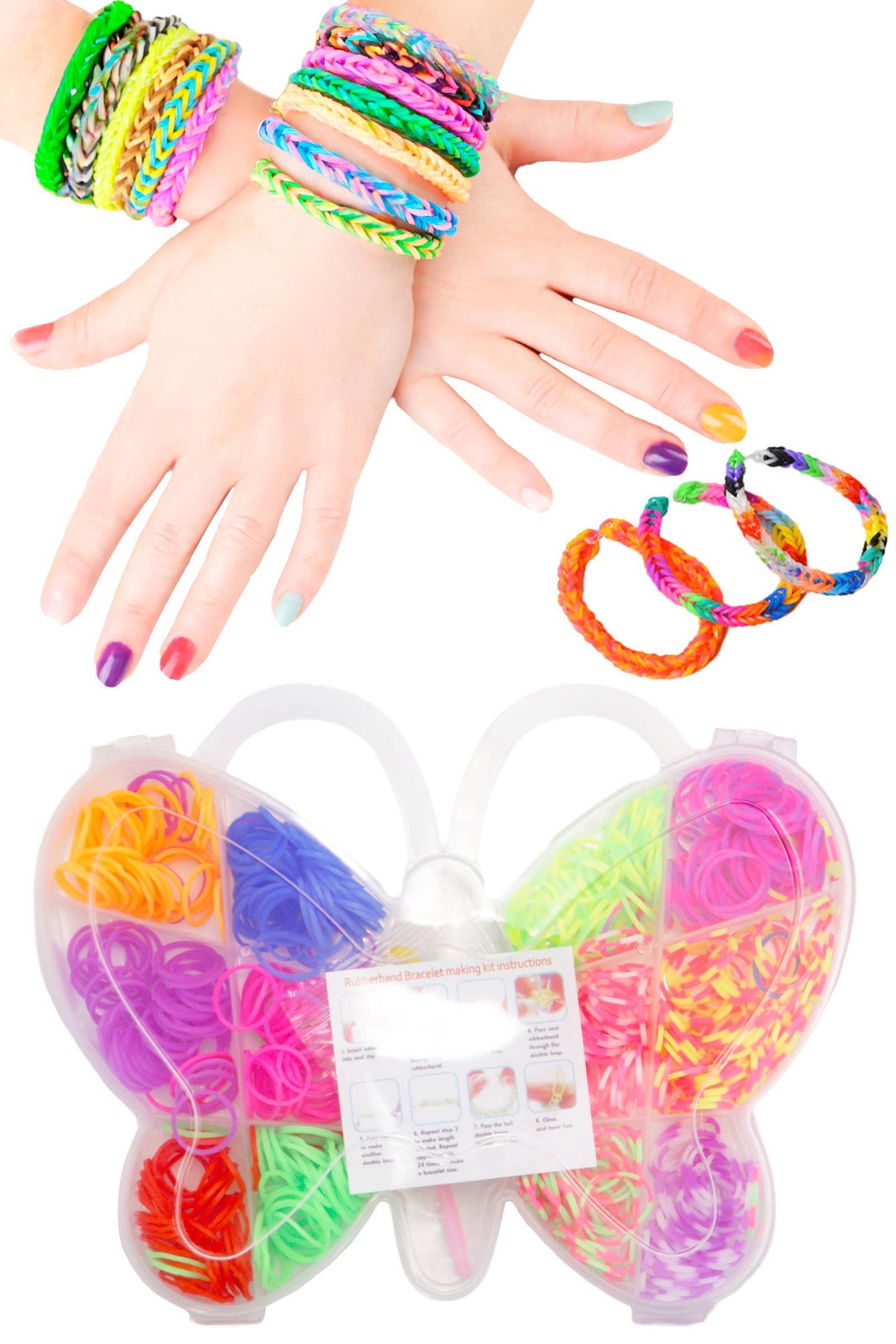 Kids Butterfly Diy Rubber Band Loom Bracelet Kit