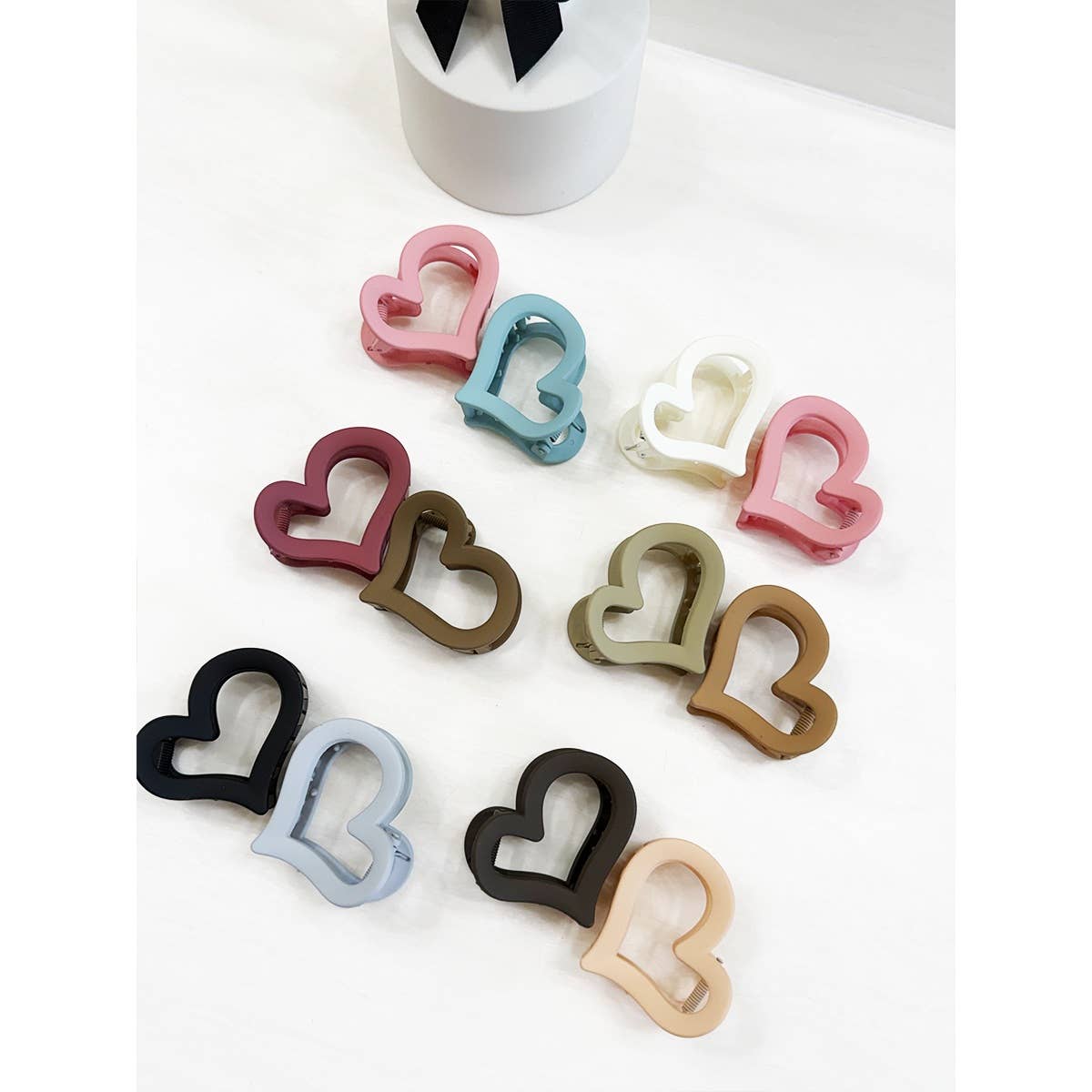 Heart Matte Heart Hair Claw Clip